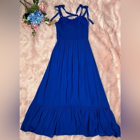 Royal Blue Boho Maxi Sun Dress Sz M by Just Found - Picture 7 of 11